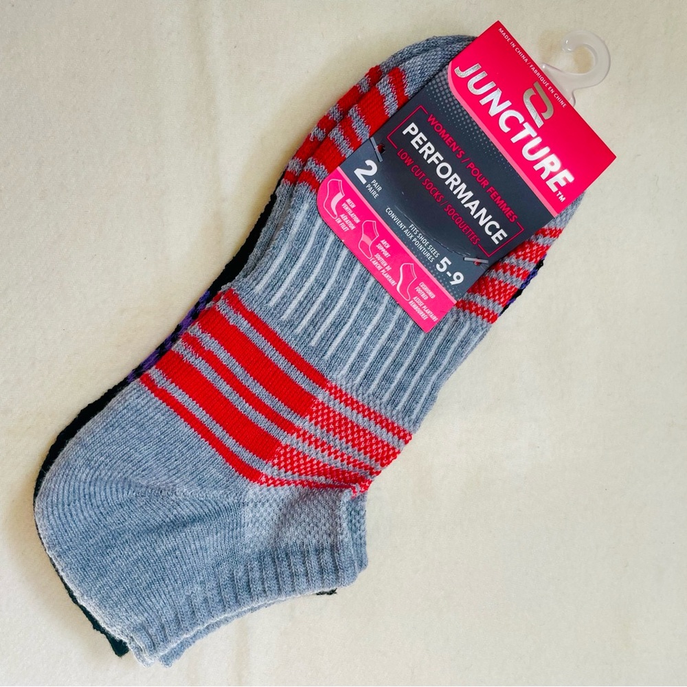 Juncture Performance Low Cut Socks 2-Pack Cushioned Arch Support Athletic